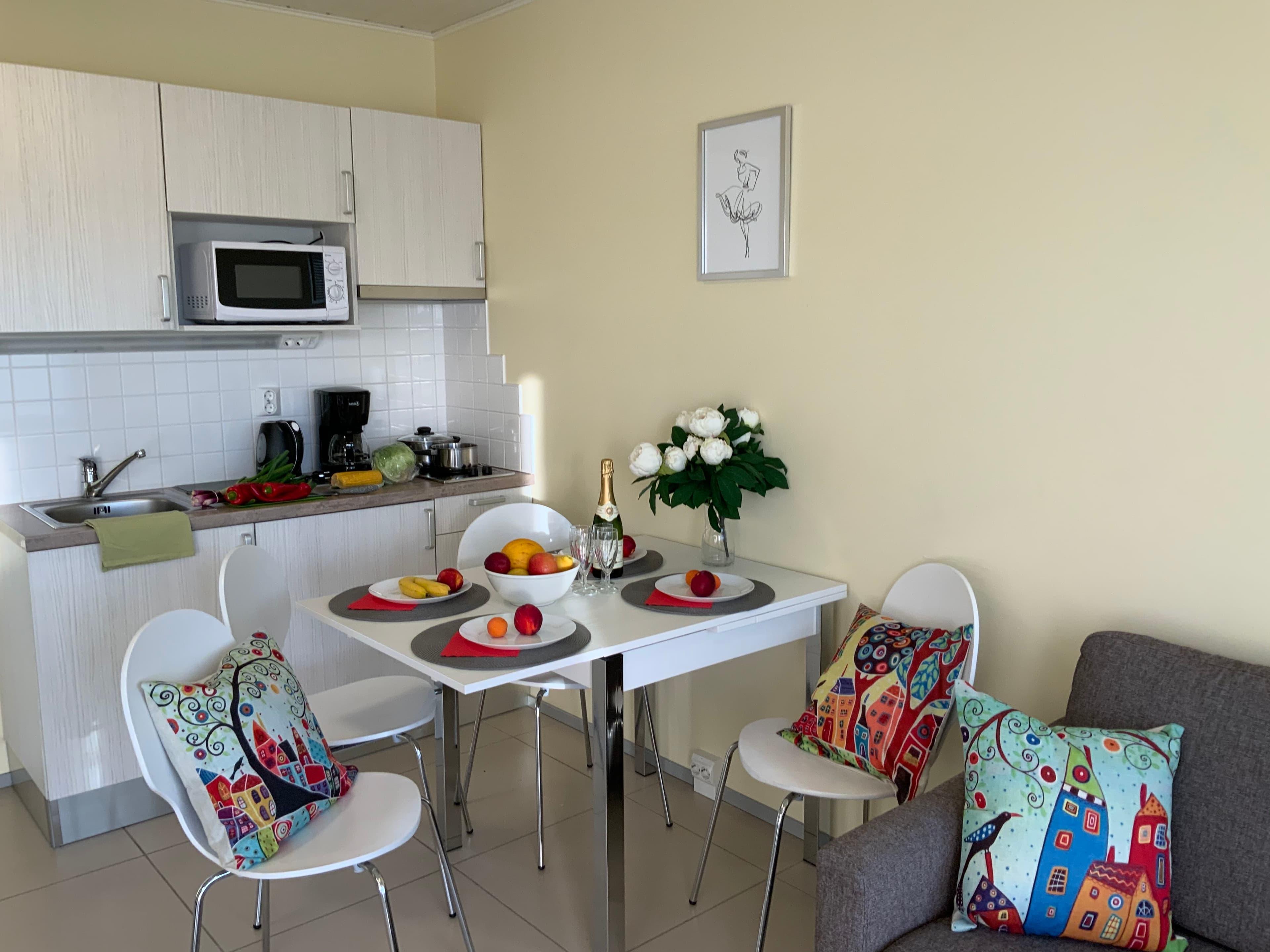 Apartment kitchen and dining area